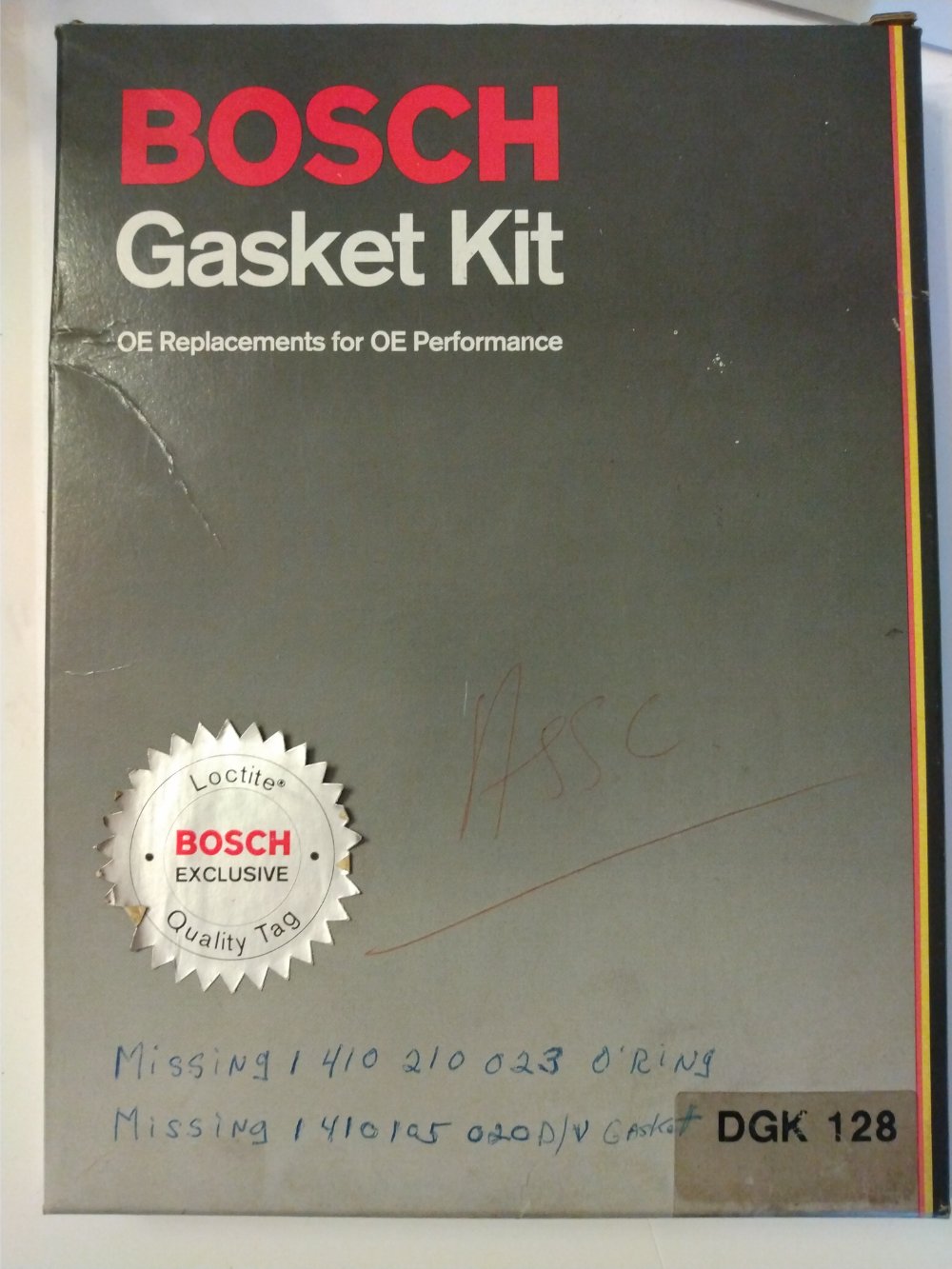 DGK128 Gasket Kit - opened